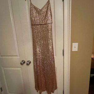 Jenny Yoo rose gold sequined Bridesmaid Dress